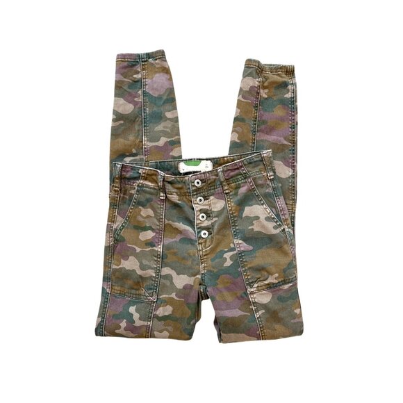 ANTHROPOLOGIE “Jefferson” Camo Slim Utility Cargo Button-Fly Pants Size 26 - Picture 9 of 13